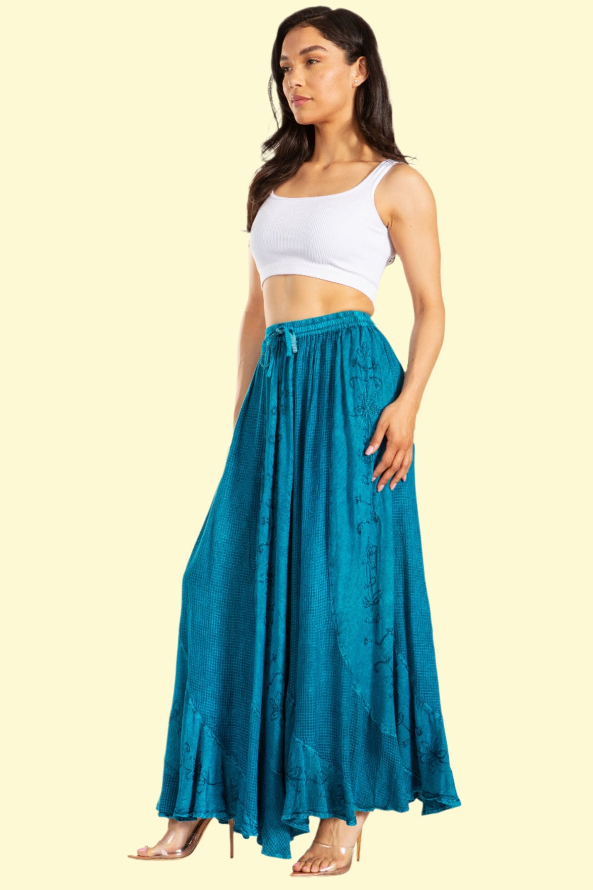 Turquoise hippie skirt by WestCloset