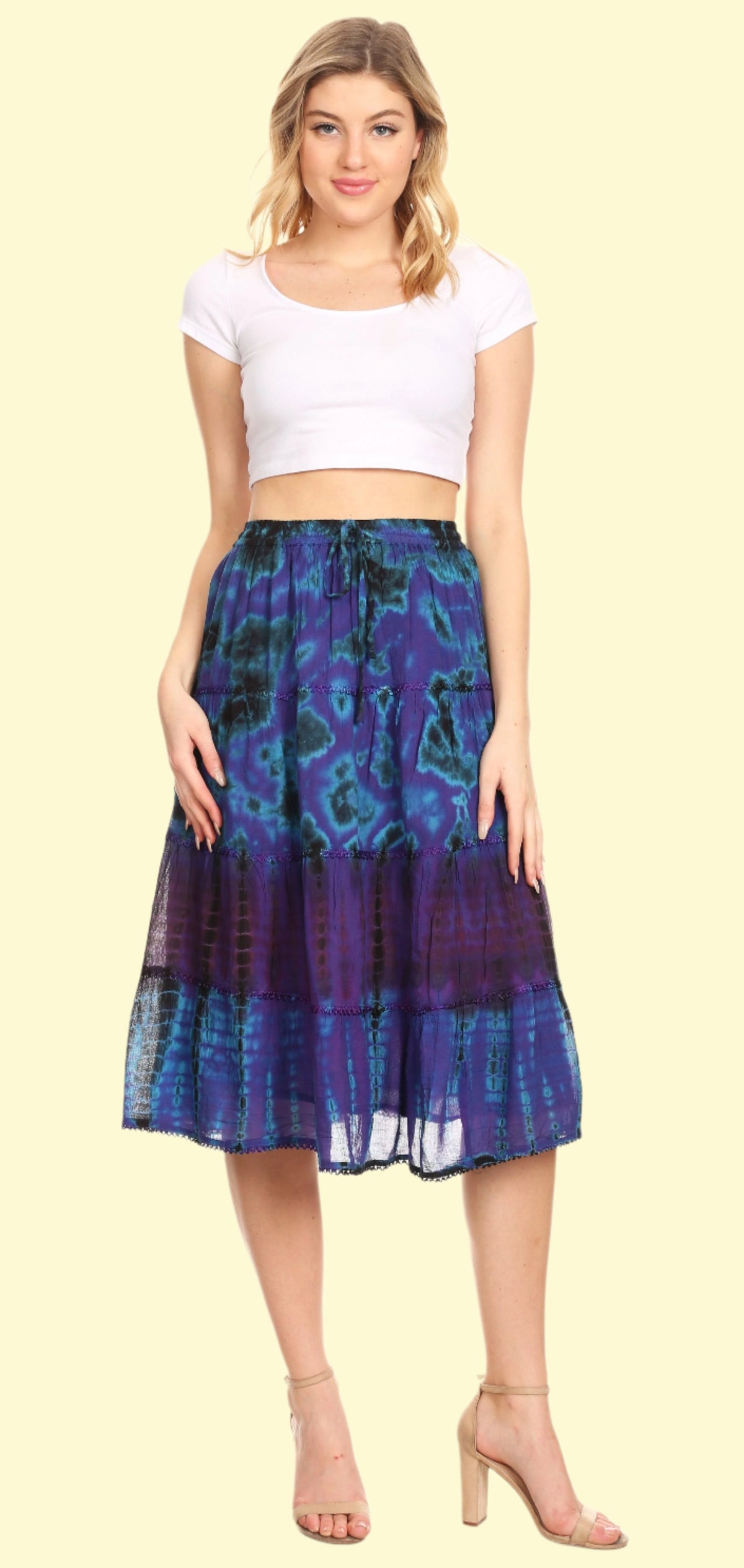 Royal Blue Boho Skirt