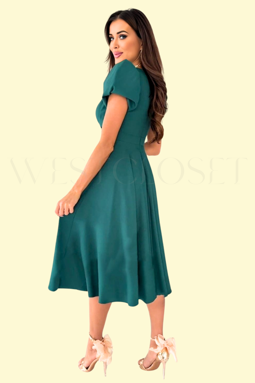 Slinky Siren Midi Dress in Deep Teal