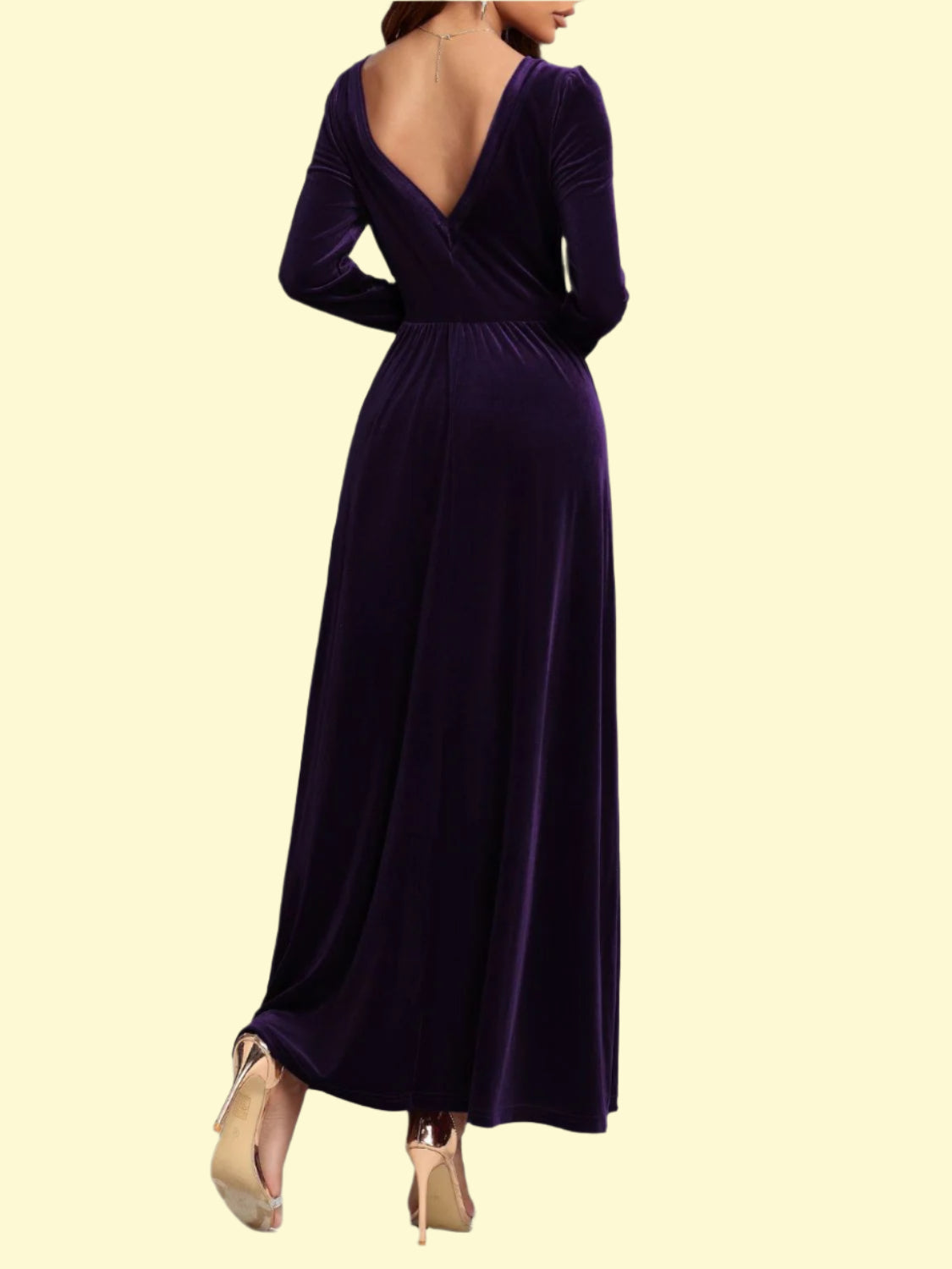 Sophisticated Violet Velvet Evening Wear by WestCloset