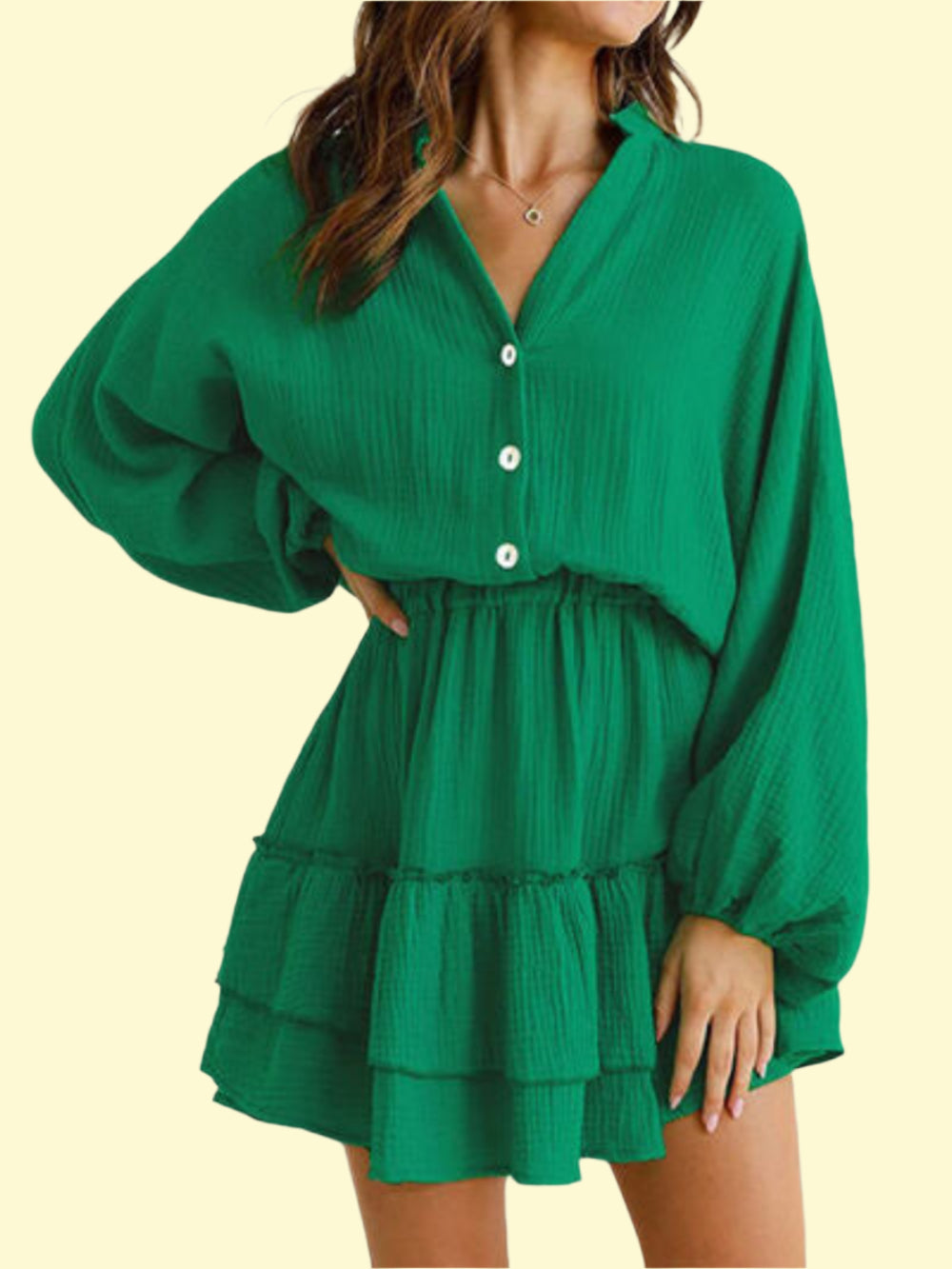 Trendy Balloon Sleeve Dress for Women