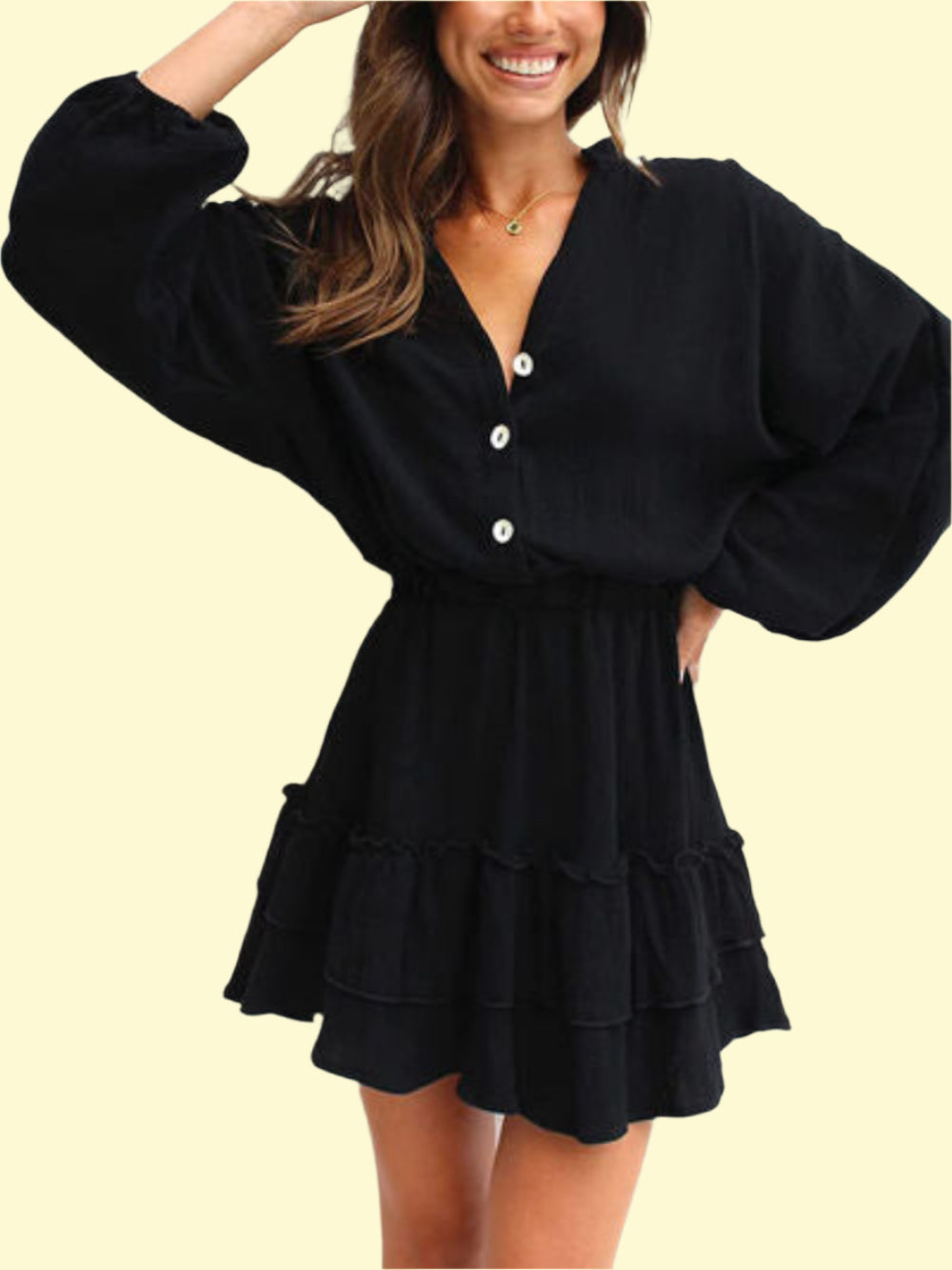 Trendy Long Sleeve Ruffled Dress