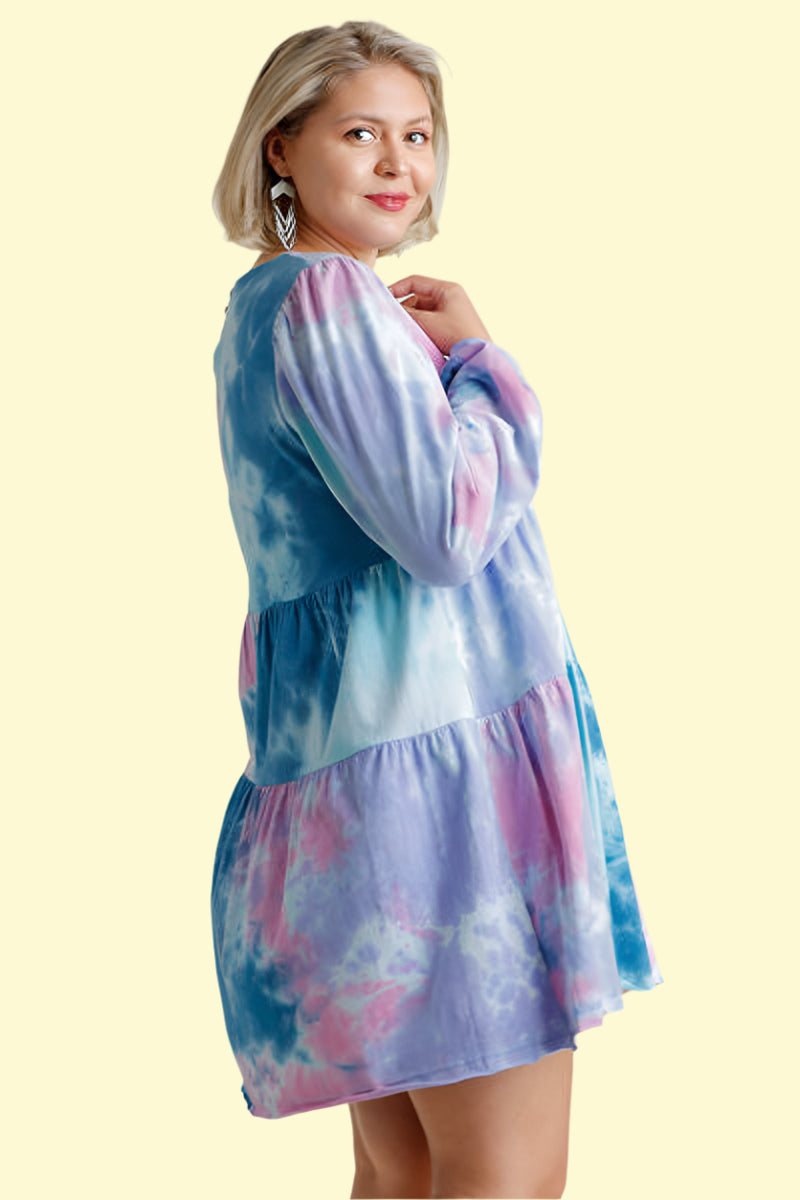 Trendy festival tie-dye dress for women