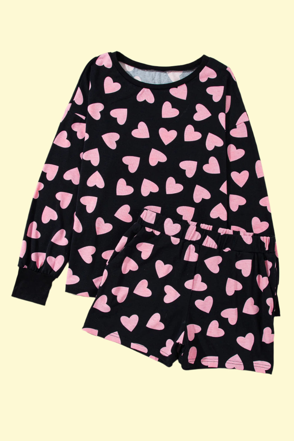 Trendy heart pattern sleepwear for women