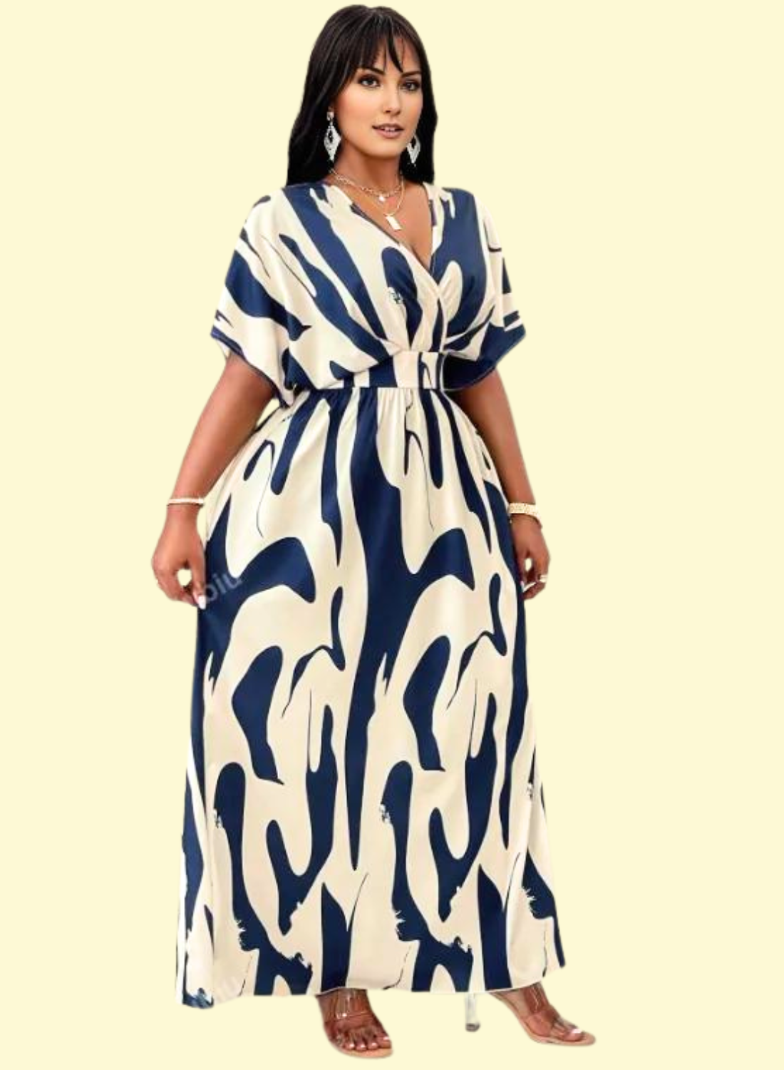 Tribal Print High Waist Maxi Dress