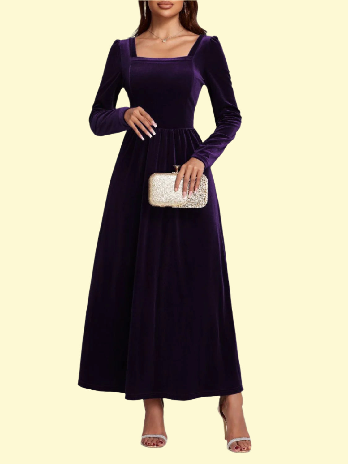 Velvet Evening Dress in Violet by WestCloset