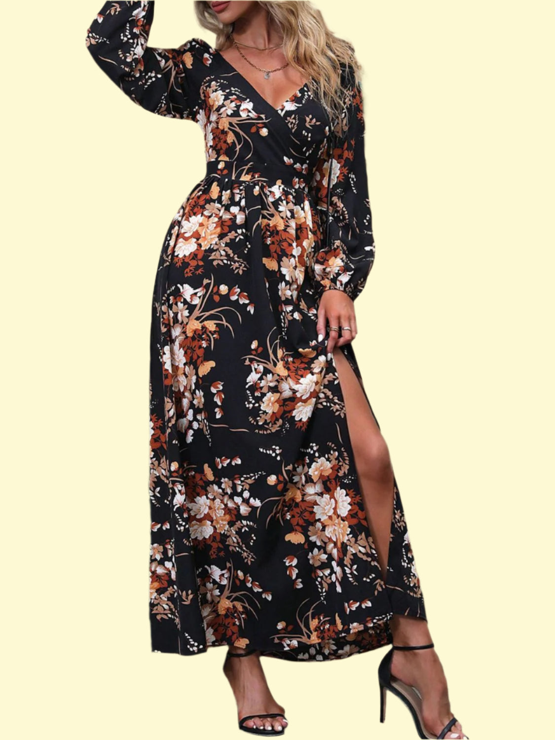 WestCloset High-Slit Printed Maxi Dress