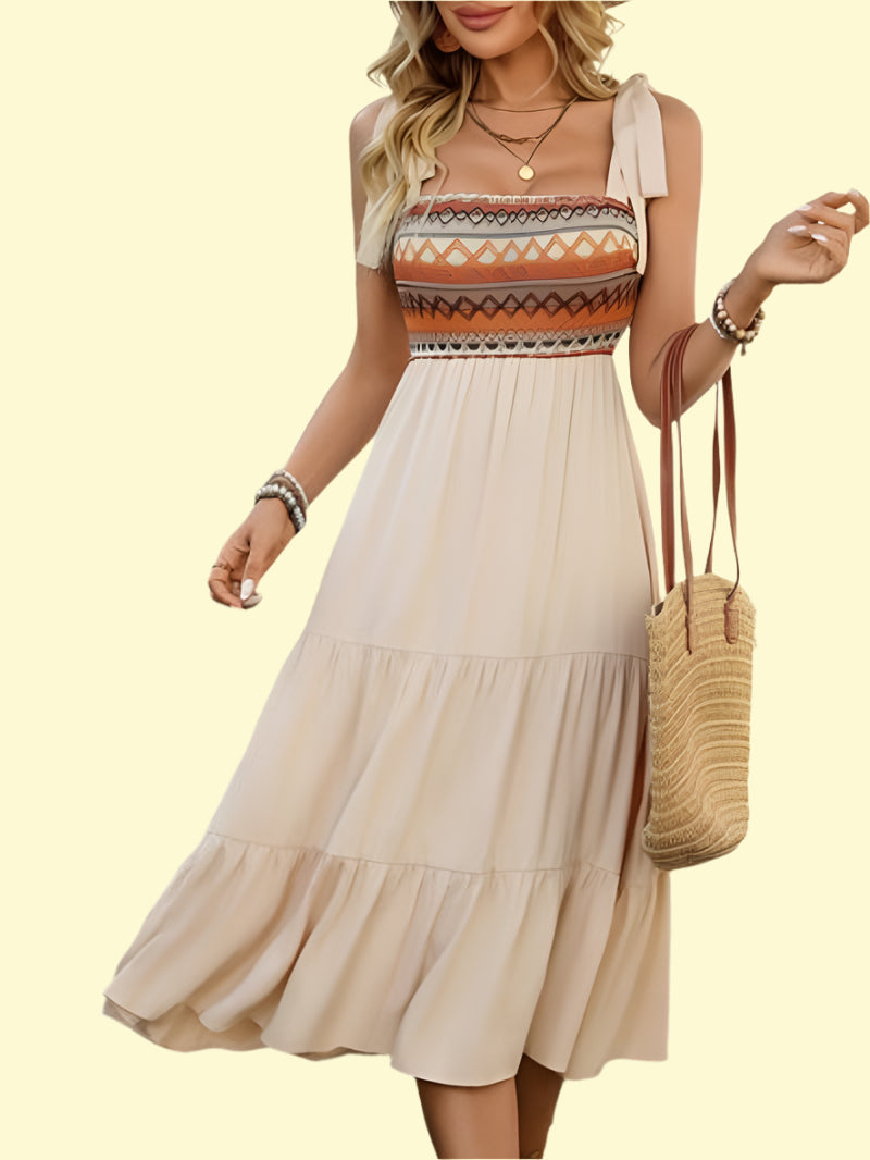 WestCloset Smocked Tiered Midi Dress