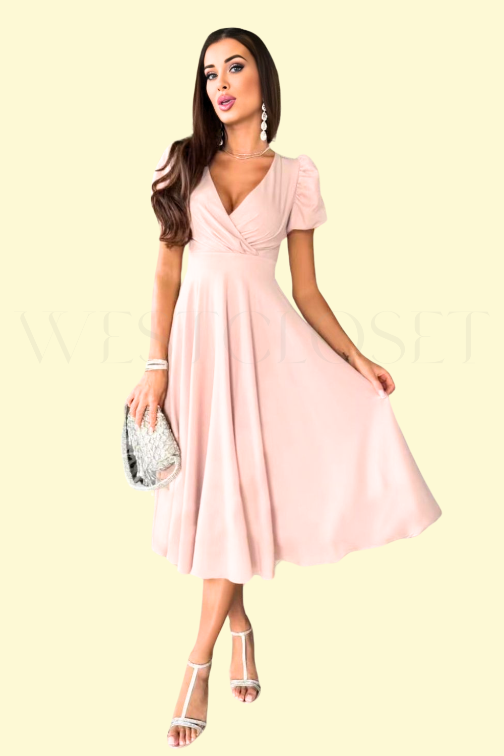 WestCloset Watermelon Pink Midi Dress