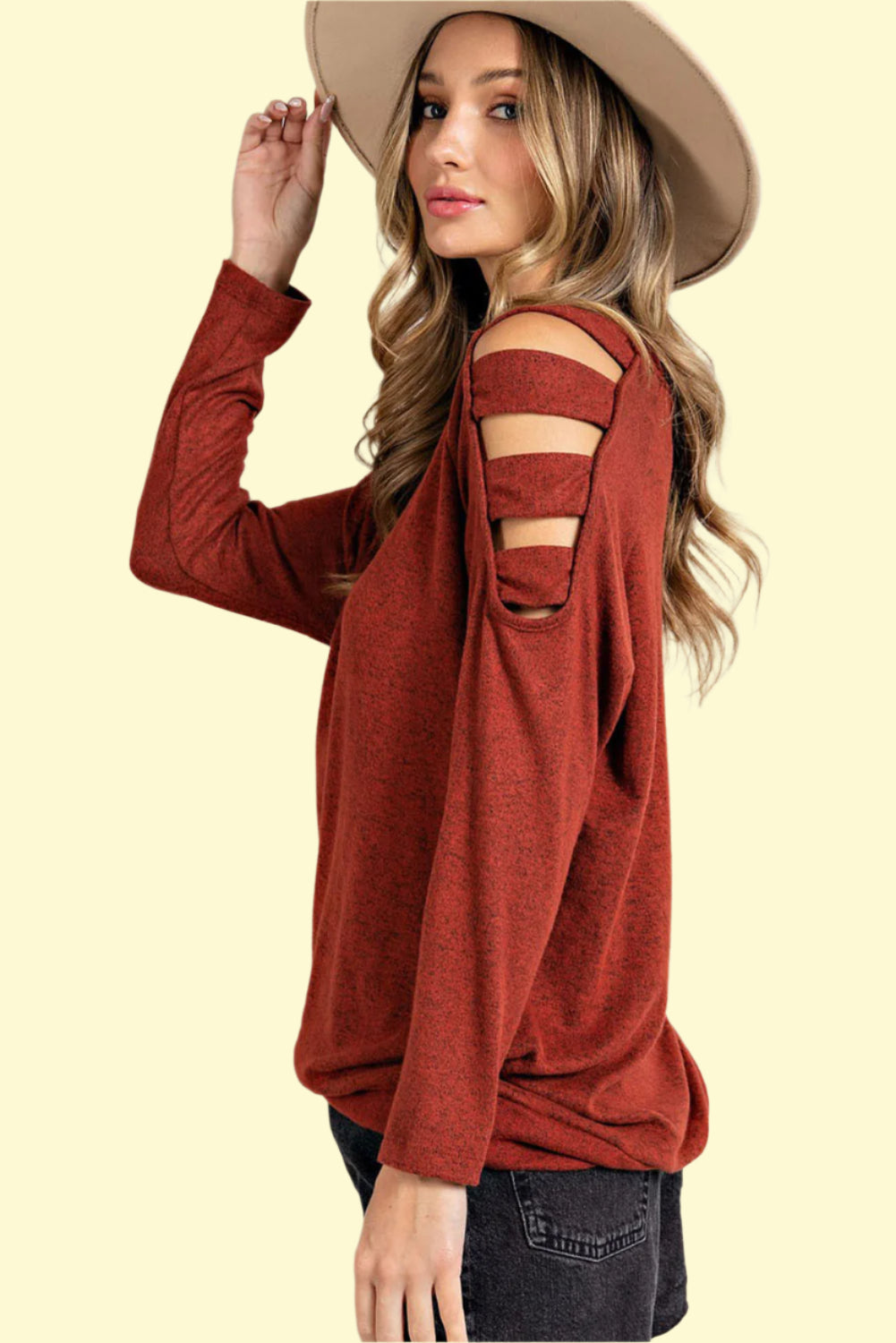 WestCloset chic cutout round neck blouse