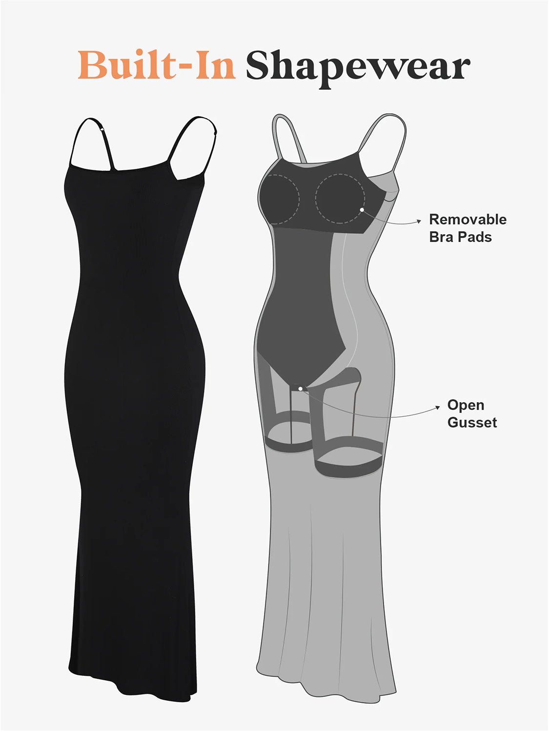 WestCloset curve-smoothing sleeveless dress