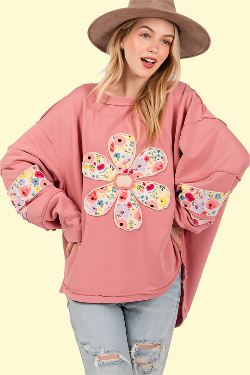 WestCloset cute & cozy floral sweatshirt 