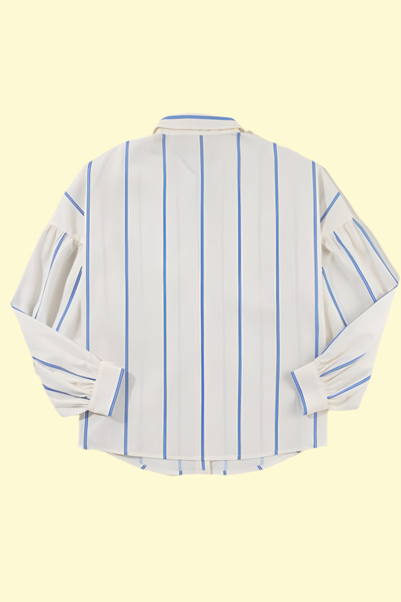 WestCloset effortless chic white stripe blouse