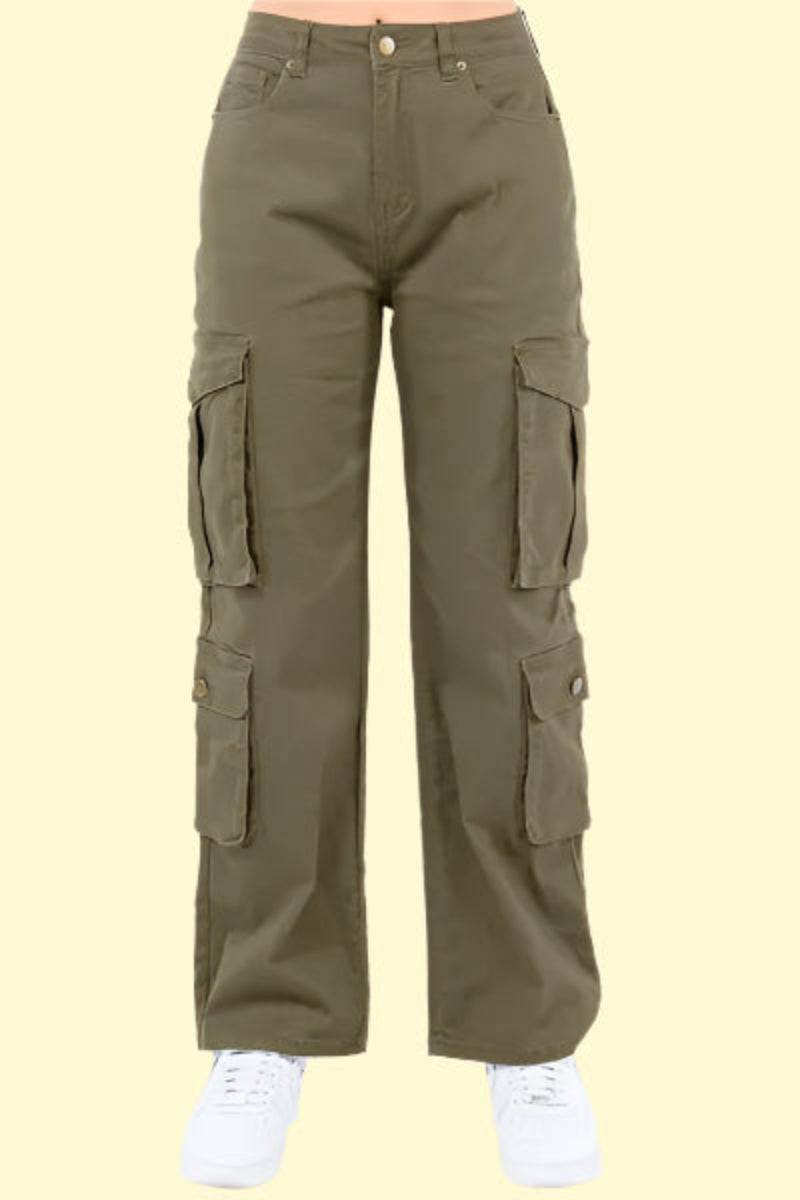 WestCloset high-rise cargo pants in army green