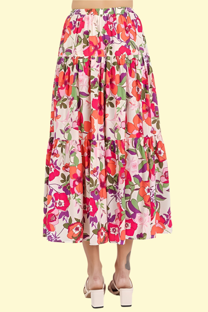 WestCloset lightweight flowy floral skirt