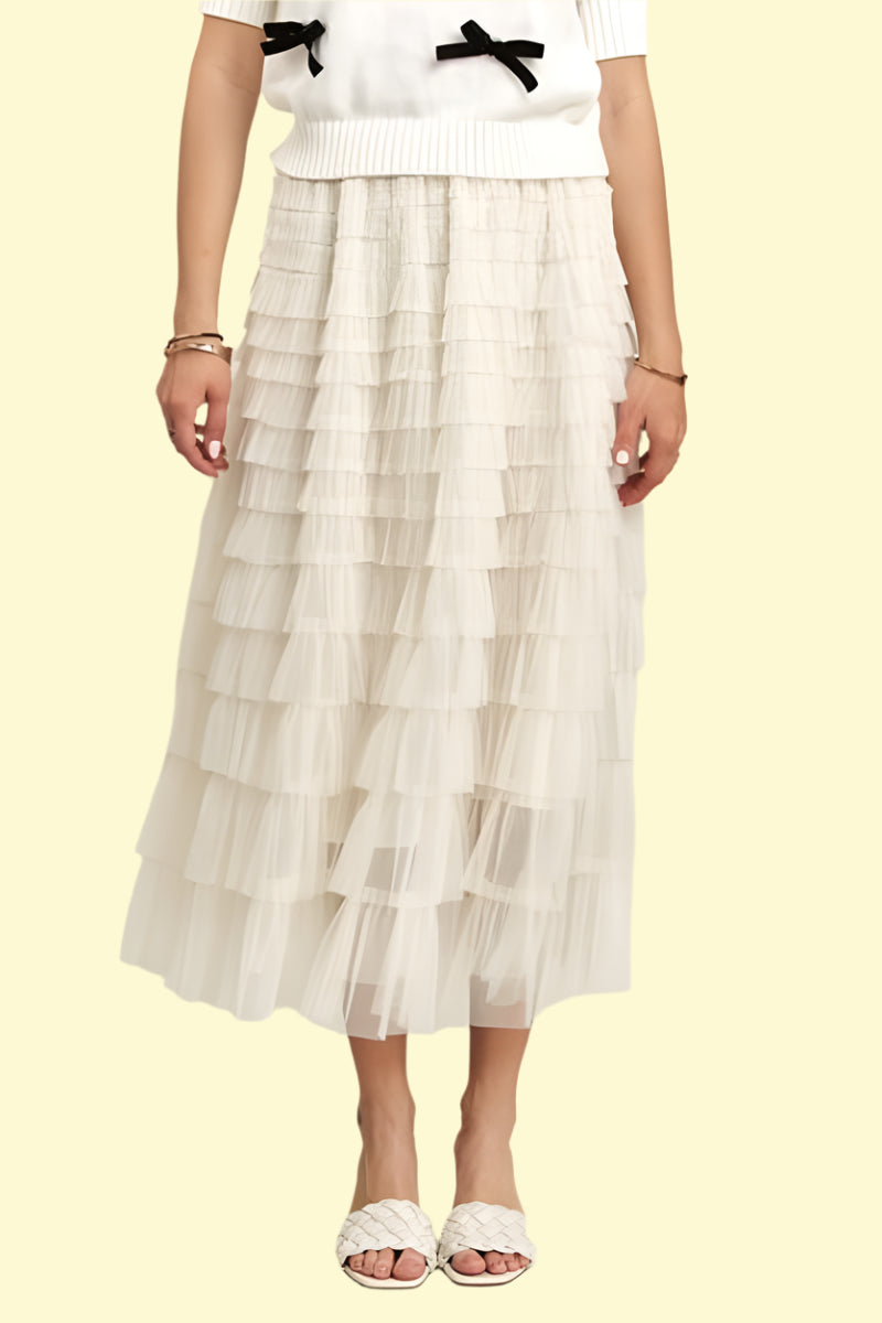 WestCloset trendy mesh midi skirt 