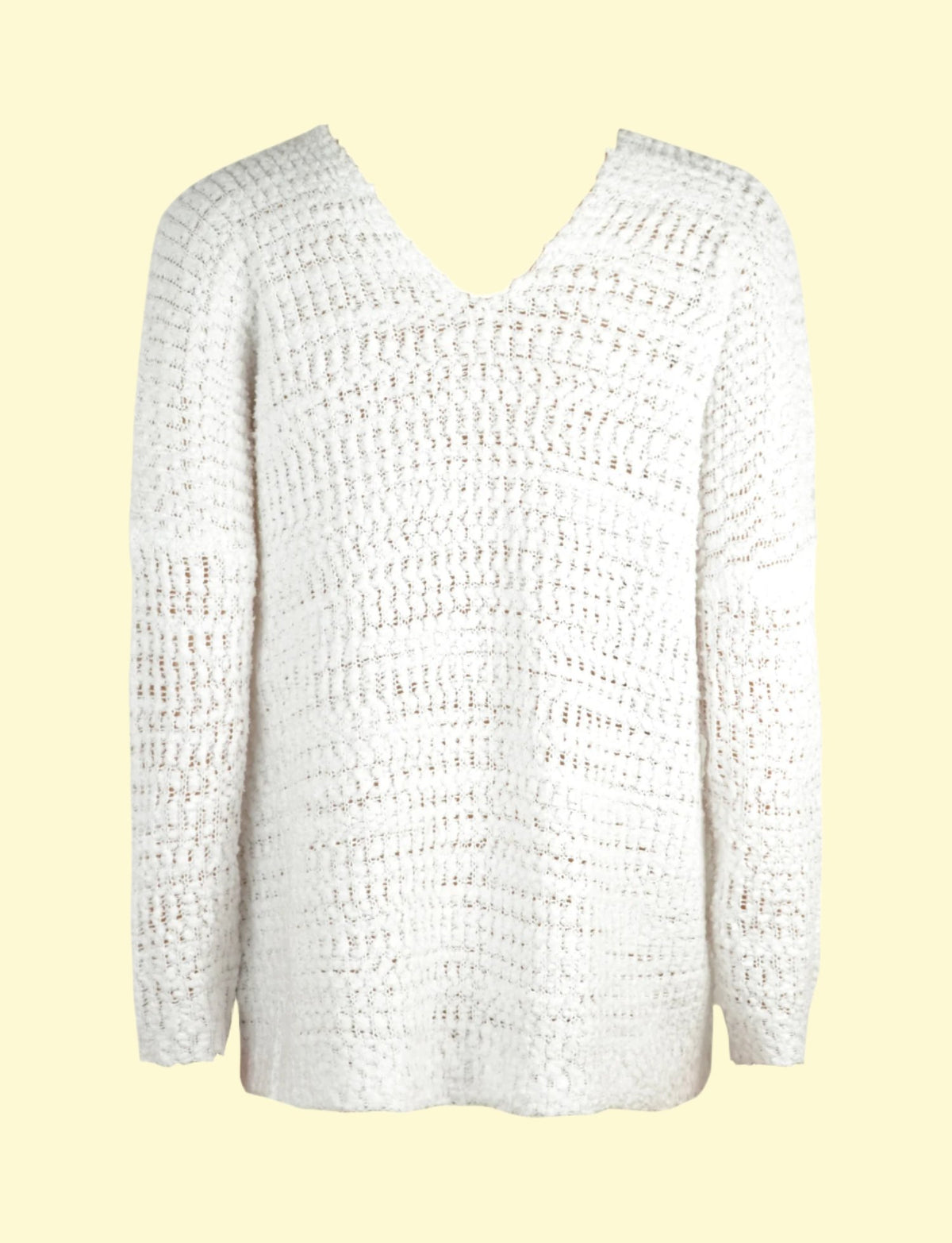 asymmetrical long sleeve sweater white