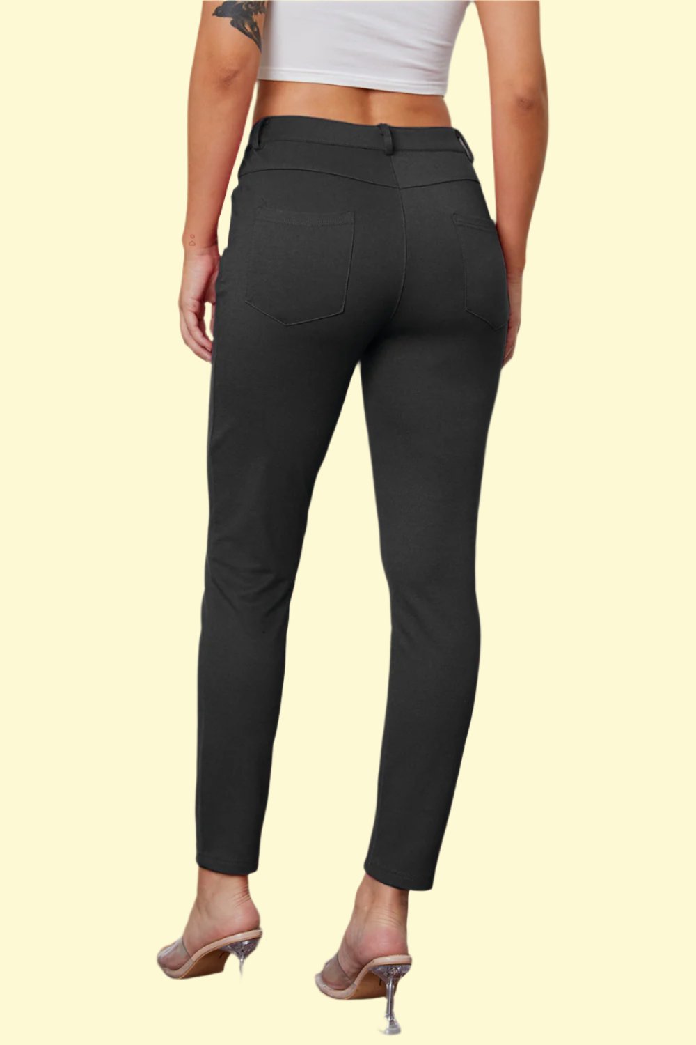 gray stretchy yoga pants for women