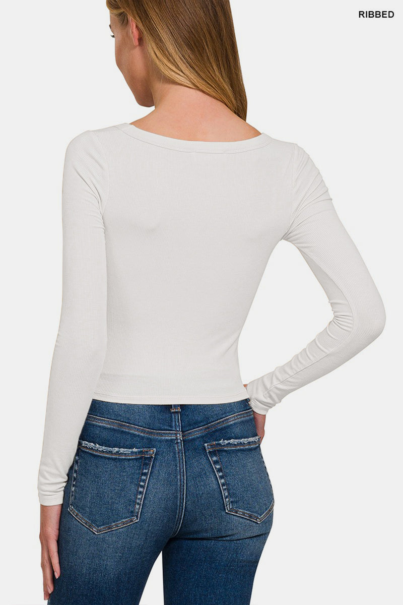 Zenana Scoop Neck Long Sleeve T-Shirt