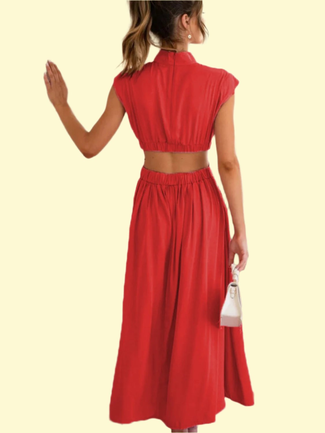 red cutout maxi dress