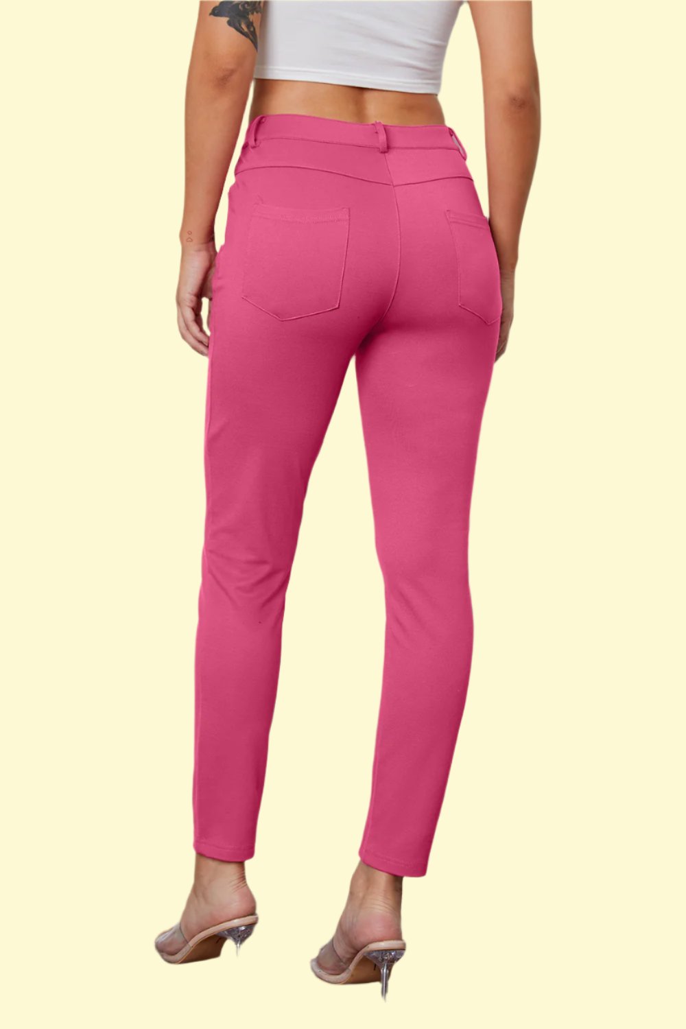 back view of pink pocketed pant by WestCloset