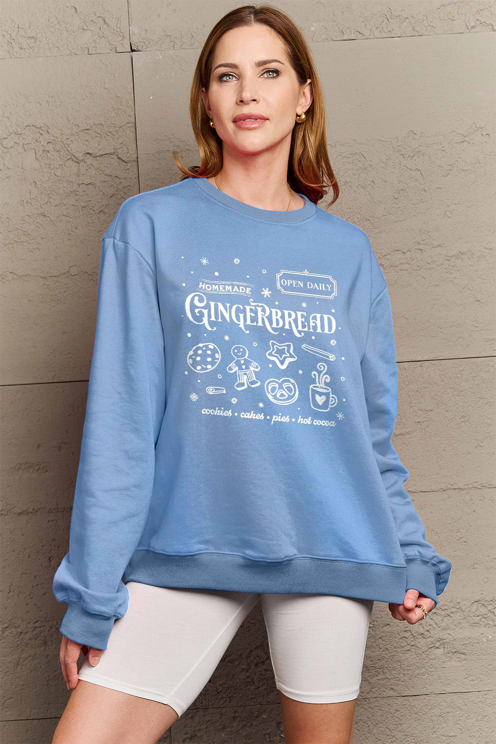 Simply Love Full Size GINGERBREAD Long Sleeve Sweatshirt