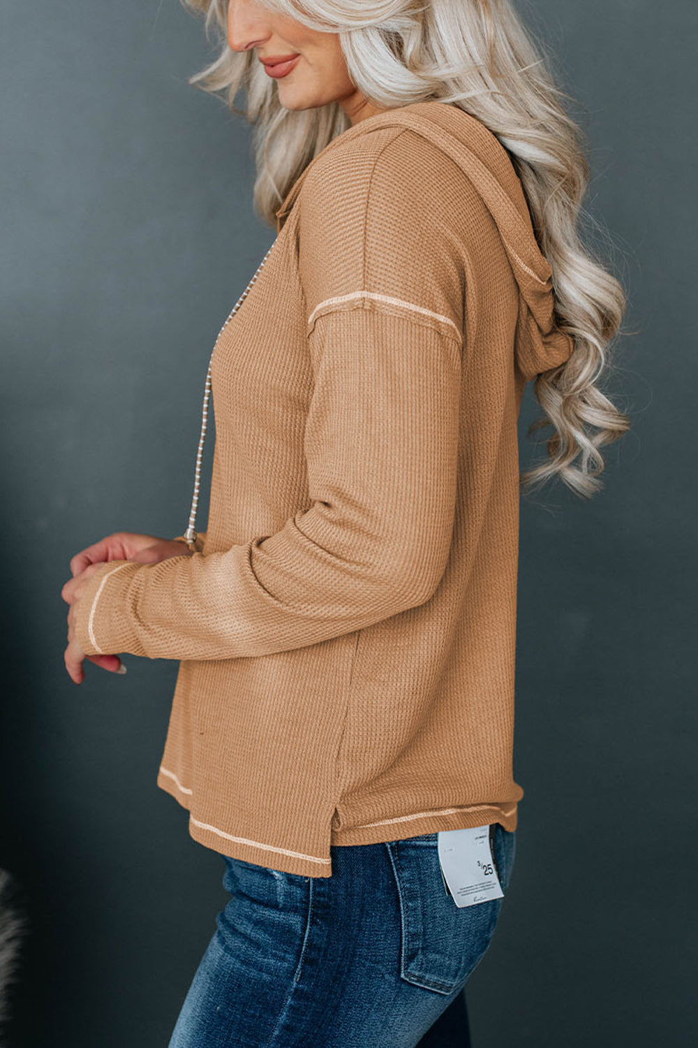 Dropped Shoulder Buttoned Hoodie