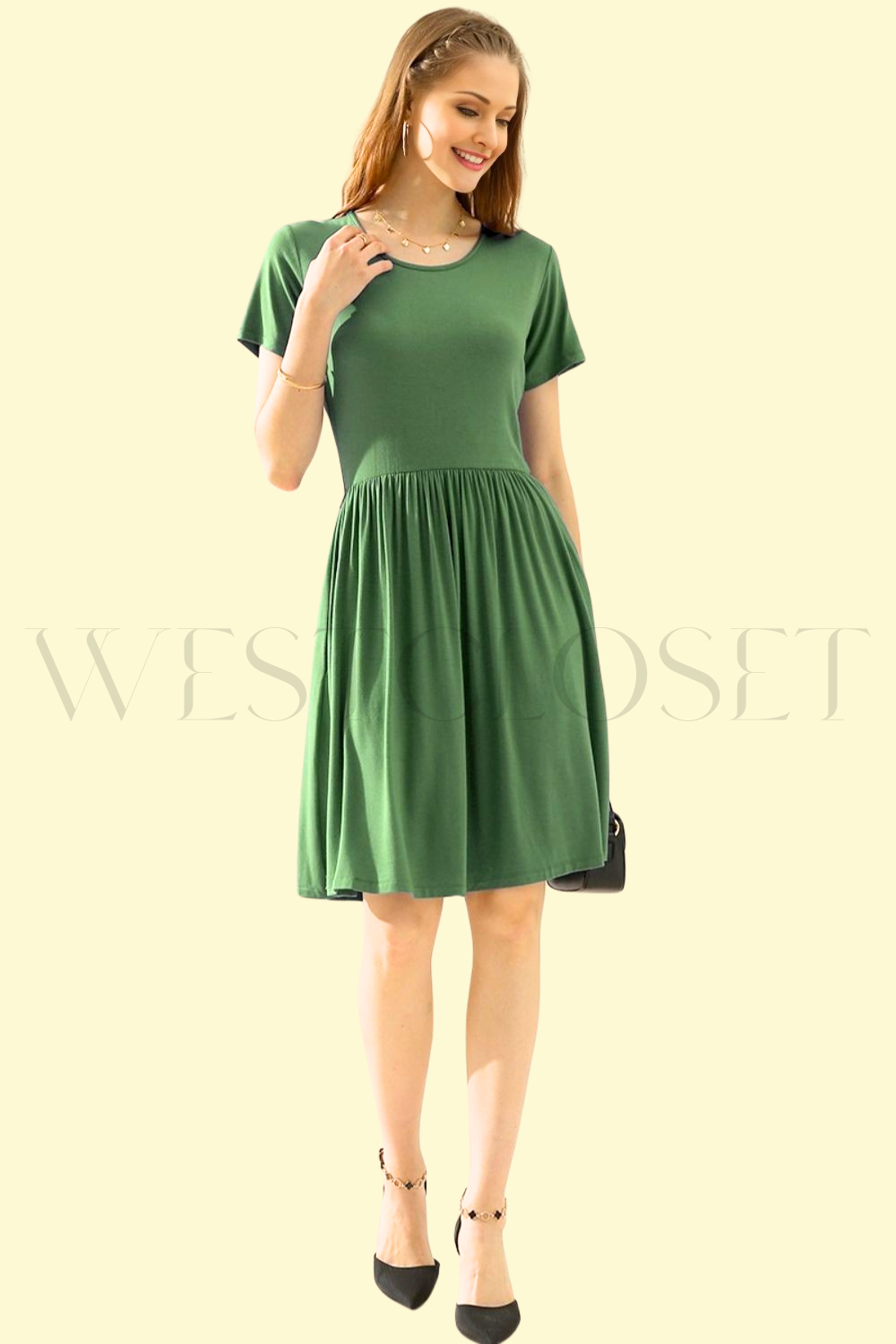 chic bodycon dress in olive by WestCloset