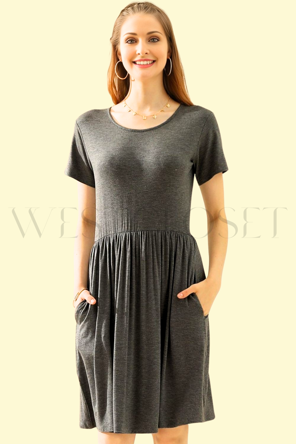 club dress in charcoal