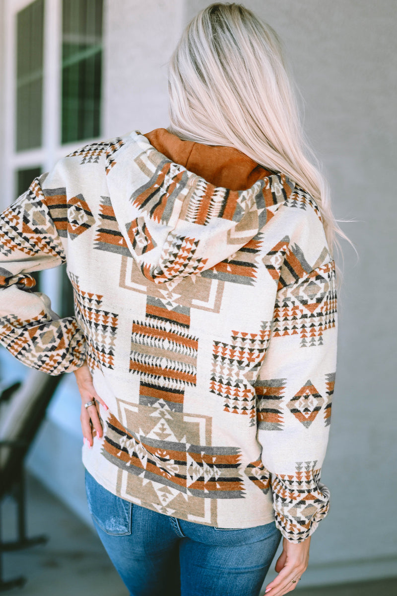 Geometric Quarter-Zip Hoodie