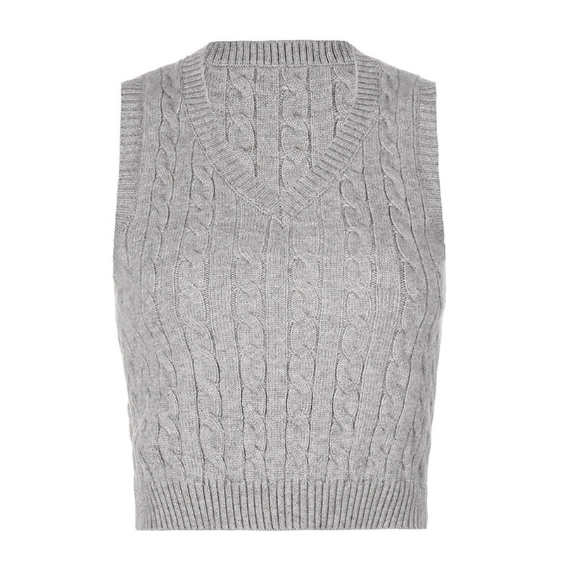 Cable-knit V-Neck Sweater Vest