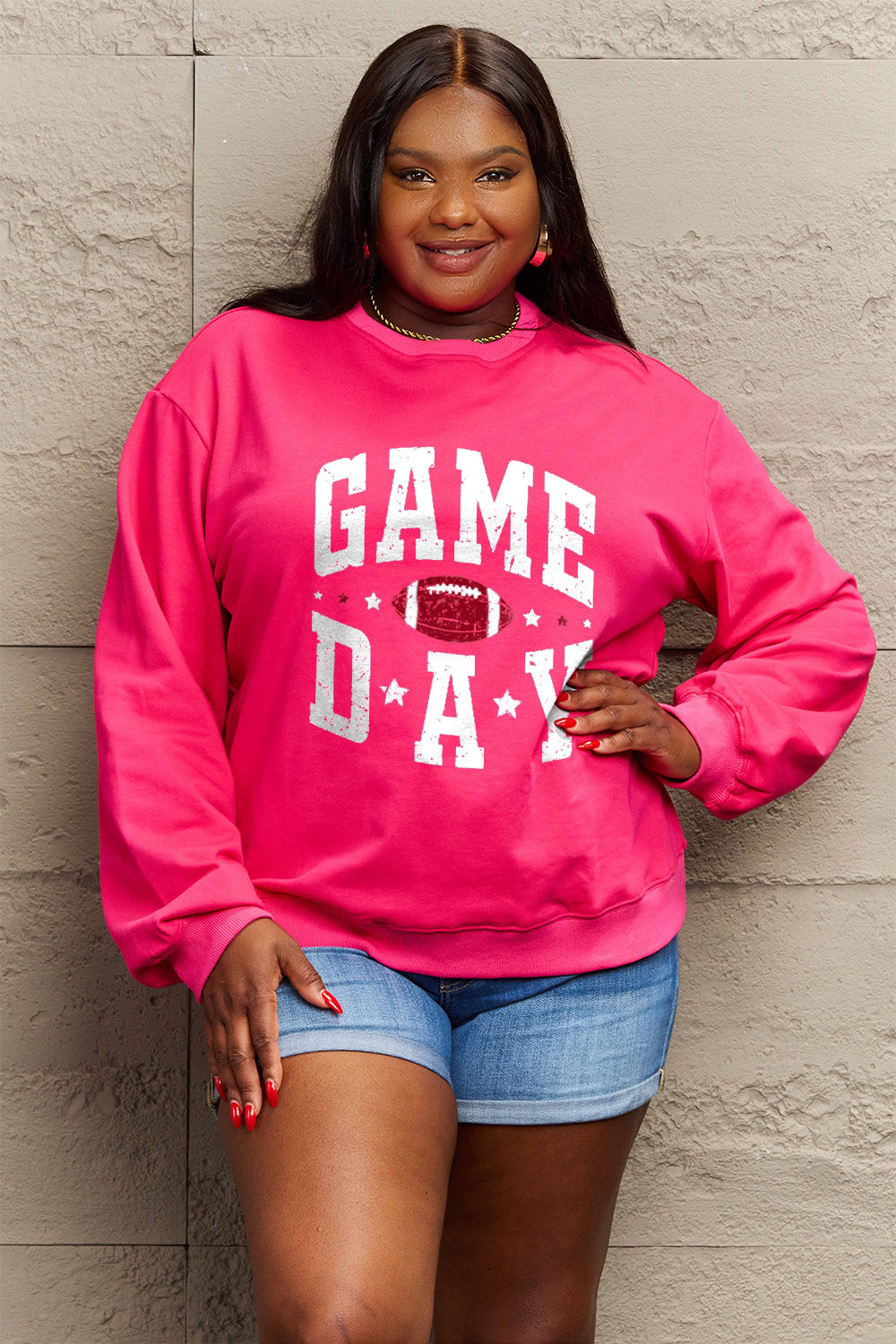 Simply Love Full Size GAME DAY Graphic Sweatshirt