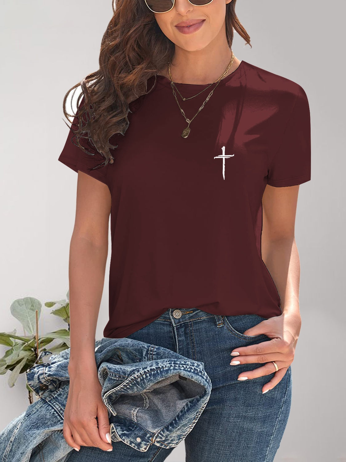 Cross Graphic Round Neck T-Shirt