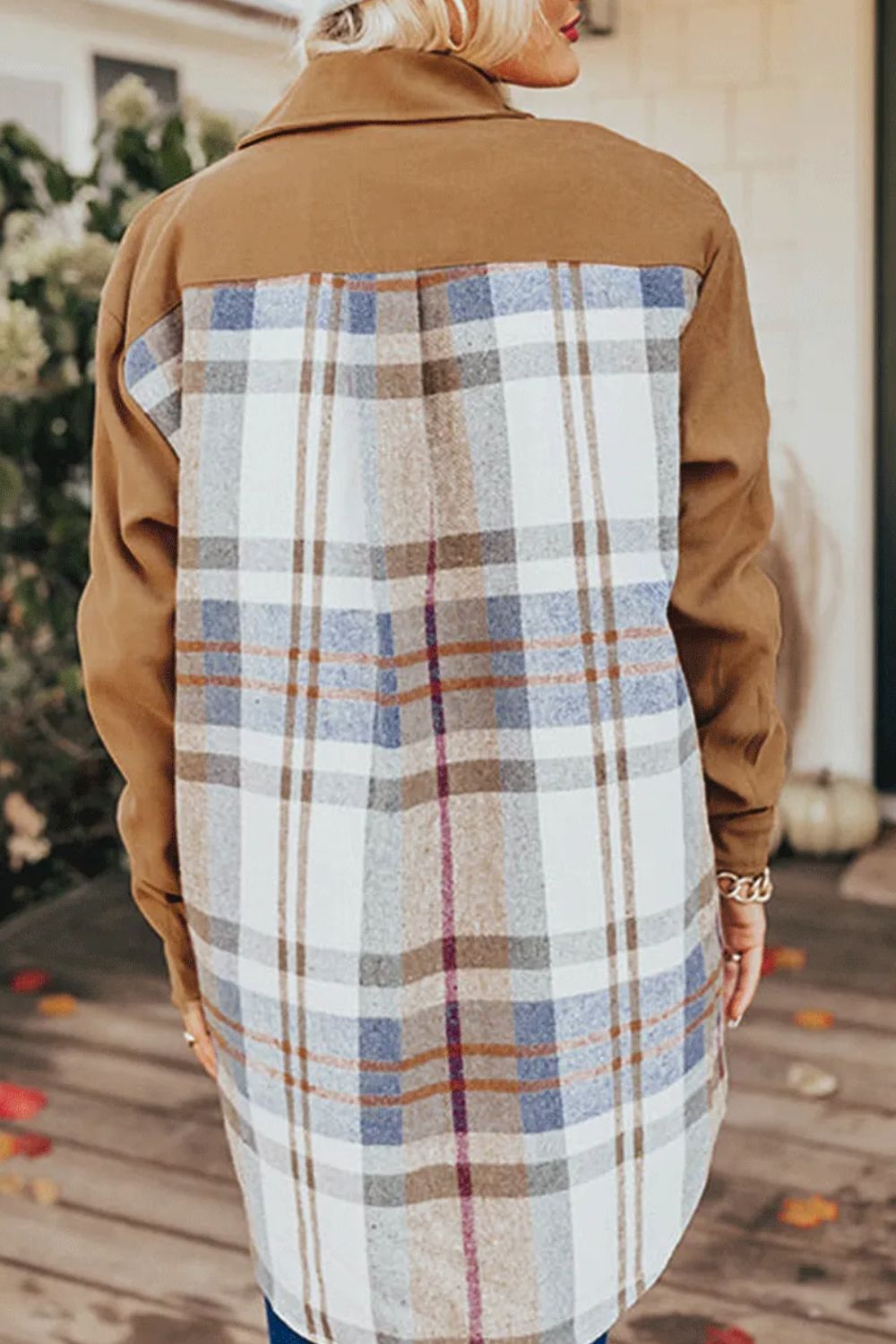 Pocketed Plaid Long Sleeve Mini Dress