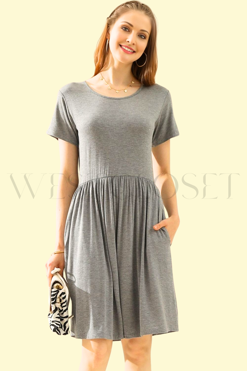 going-out dress in grey