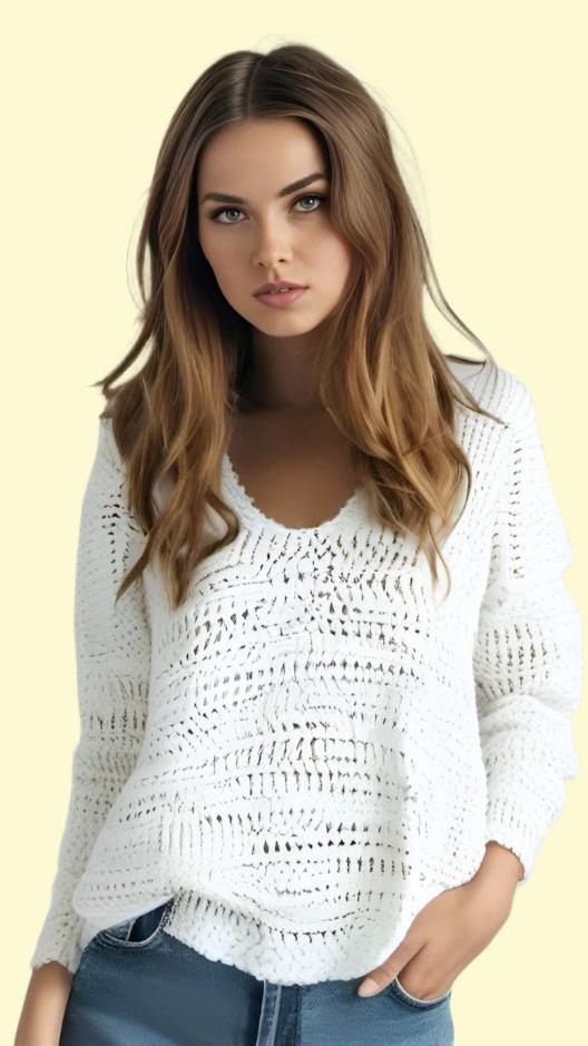 sexy white sweater by WestCloset