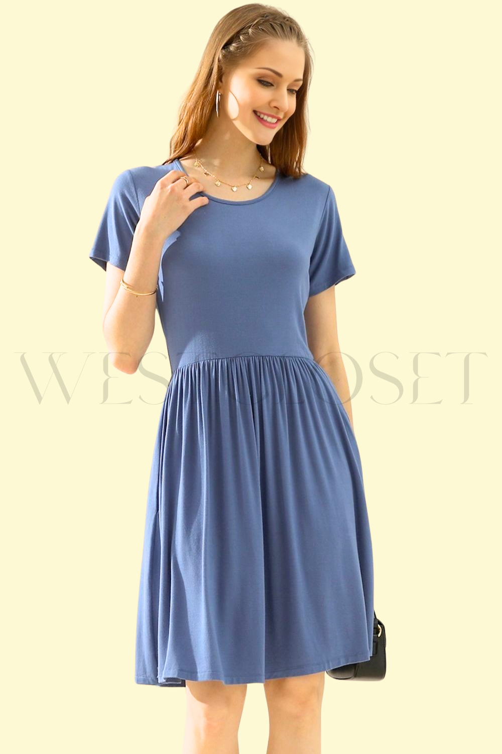 party dress in denim blue by WestCloset