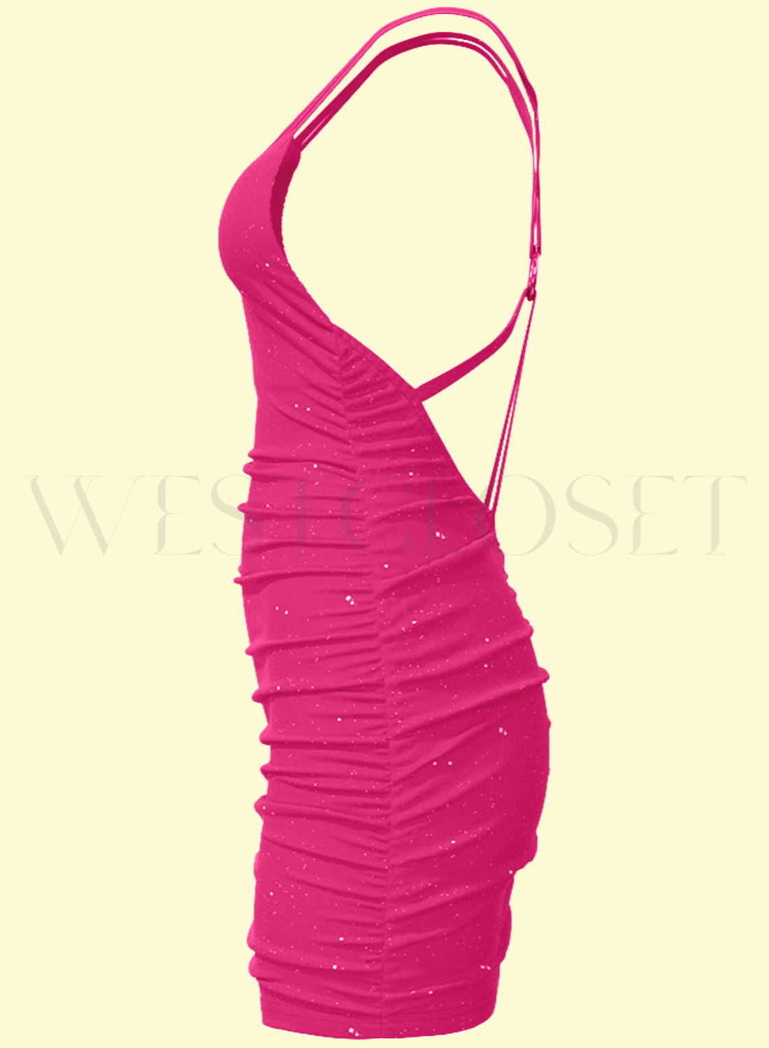 short hot pink dress by WestCloset